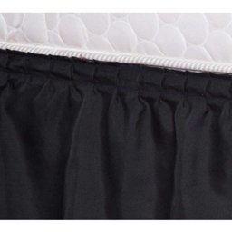 Saia Box Renata Ajustável para Cama Casal King 01 Peça Tecido Microfibra - Preto - 2