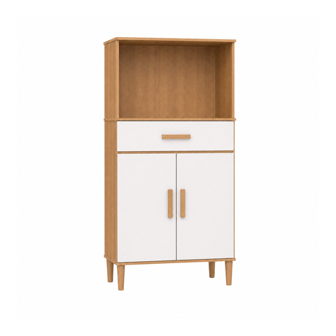 Balcão Micro-Ondas Duplo 2 Portas 1 Gaveta Cinamomo Off White Formimóveis