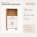 Ver imagem 3 de Balcão Micro-Ondas Duplo 2 Portas 1 Gaveta Cinamomo Off White Formimóveis