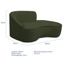 Ver imagem 4 de Kit Divã Recamier Orgânico Marrocos 180cm Lado Direito e 1 Poltronas Amore Linho Verde
