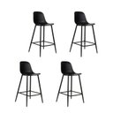 Ver imagem 1 de Kit com 4 Banquetas Miami Média Assento em Polipropileno e Base em Aço com Pintura Epóxi - Cor Preto