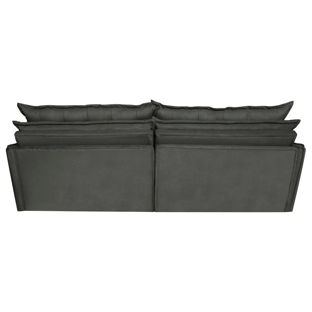 Sofá Sem Caixa Retrátil e Reclinável 1,75m Cama inBox Versátil Suede Velusoft Cinza - 6