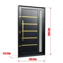 Ver imagem 4 de Porta Pivotante Alumínio Lamb.Miraggio c/Pux.e.Elite Preto Gold 240x120 Brimak