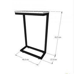 Mesa Lateral Preta Aparador de Sofa Sala Mesa Lateral Cama - 2