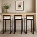 Ver imagem 2 de Kit 3 Banquetas Corino Ferro Cozinha Balcão Alta Bistro Branco