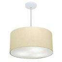 Ver imagem 1 de Lustre Pendente Cilíndrico Vivare Md-4242 Cúpula em Tecido 45x25cm - Bivolt Algodão-crú 127/220v