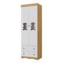 Ver imagem 2 de Guarda-roupa Infantil 62cm 2 Portas com Vidro e 2 Gavetas Doçura Multimóveis Mp4491 Madeirado/