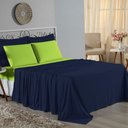 Ver imagem 1 de Jogo Cama King Nobre 4 Peças Lençol Elástico 30cm Altura 100% Algodão Azulmarinho