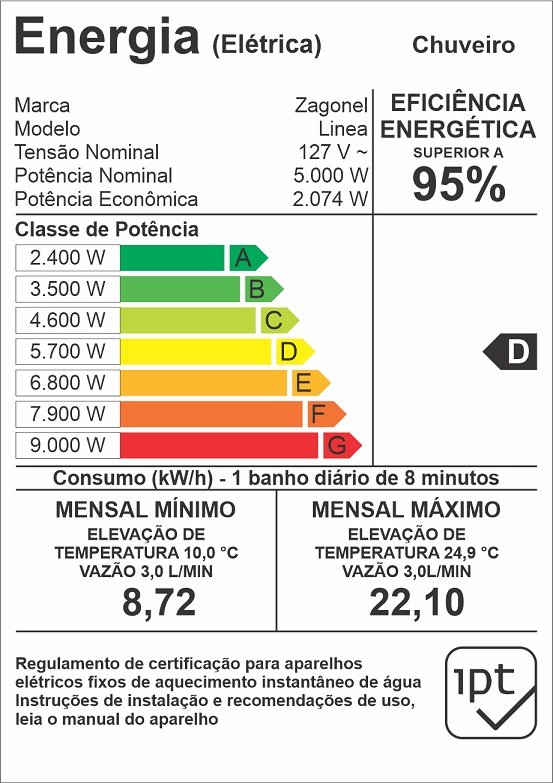 Torneira Eletrica Agile Bica Baixa Parede Zagonel - 4