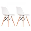 Ver imagem 1 de Kit 2 Cadeiras Eames em Madeira e Pp Brancas