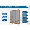 Ver imagem 2 de Guarda Roupa Solteiro 3 Portas e 4 Gavetas C- Pés Briz Lema B55 Nature Off White