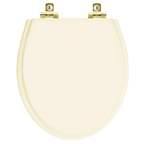 Assento Sanitário com Amortecedor Windsor Creme para Vaso Deca com Ferragem Dourada