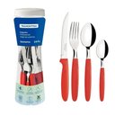 Ver imagem 2 de Jogo de Talher Faqueiro Ipanema Aço Inox 24 Peças Tramontina Vermelho