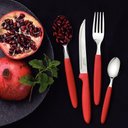 Ver imagem 3 de Jogo de Talher Faqueiro Ipanema Aço Inox 24 Peças Tramontina Vermelho