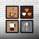 Ver imagem 3 de Quadro Cozinha Copa Cantina Objetos Café Xícara Preta