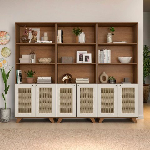 Conjunto Sala de Estar: 3 Estantes Trama 4708