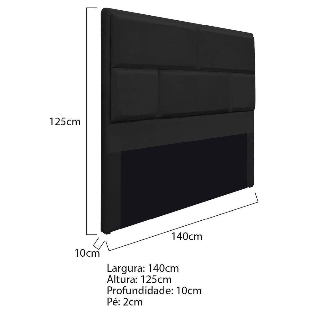 Cabeceira Casal 140 Cm Cama Box Corano Preto - 5