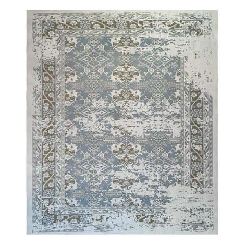 Tapete Sala 240x300 Cm Classico Oriental Reload Verde/cinza