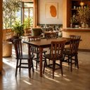 Ver imagem 2 de Conjunto de Mesa Mônaco 160x80 com 6 Cadeiras – Imbuia – Jm Móveis
