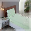 Ver imagem 2 de Kit Roupa Cama Solteiro 100% Algodão 2 Peças Percal 300 Fios Hotel Pousada:verde Bebe