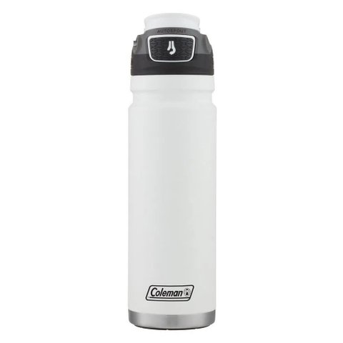 SQUEEZE GARRAFA TÉRMICA COLEMAN PAREDE DUPLA AUTOSEAL 709 ML: branco