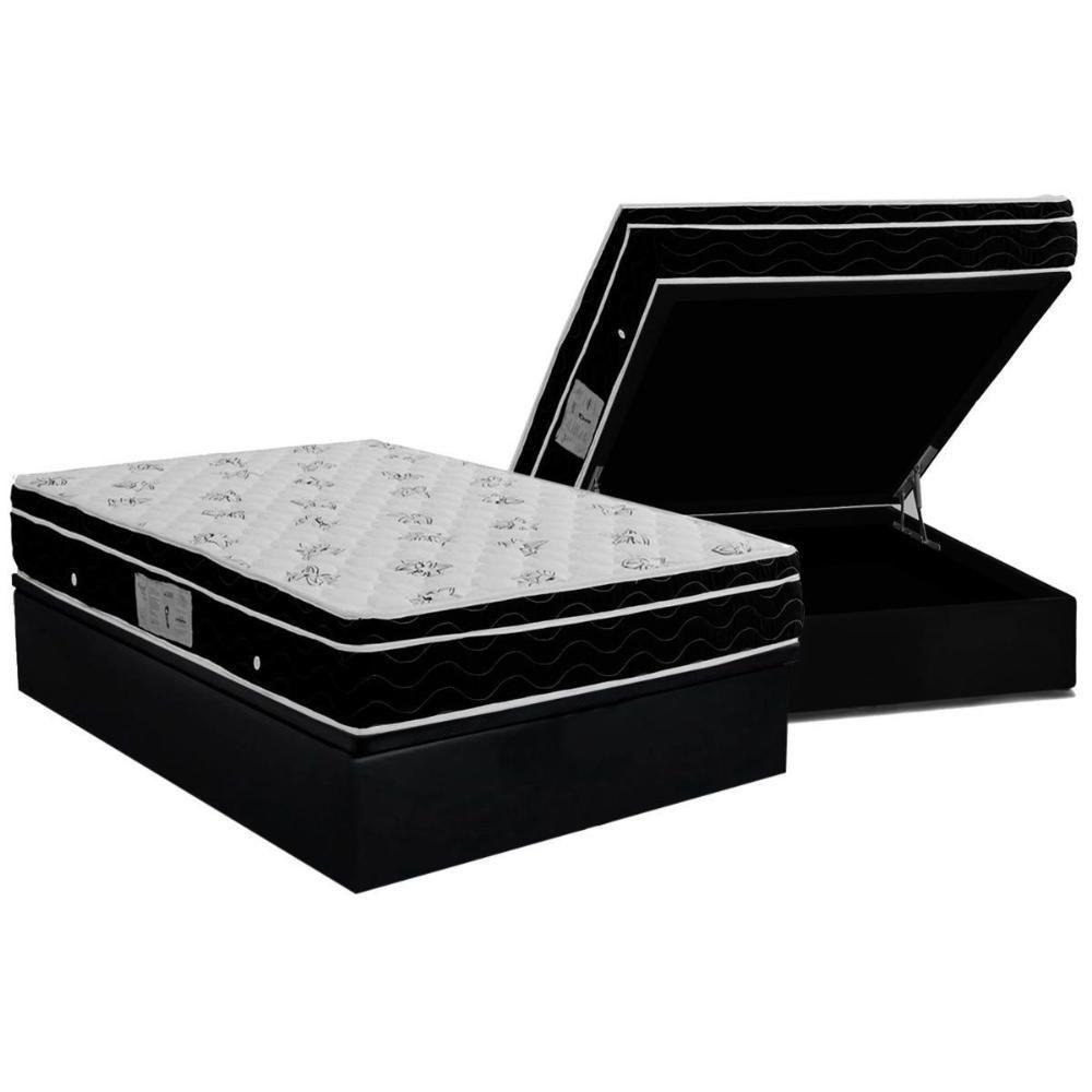 Cama Box Baú Colchão Molas Bonnel Ortobom Nanolastic Physical Springbase Courano Black(138x188) - 1