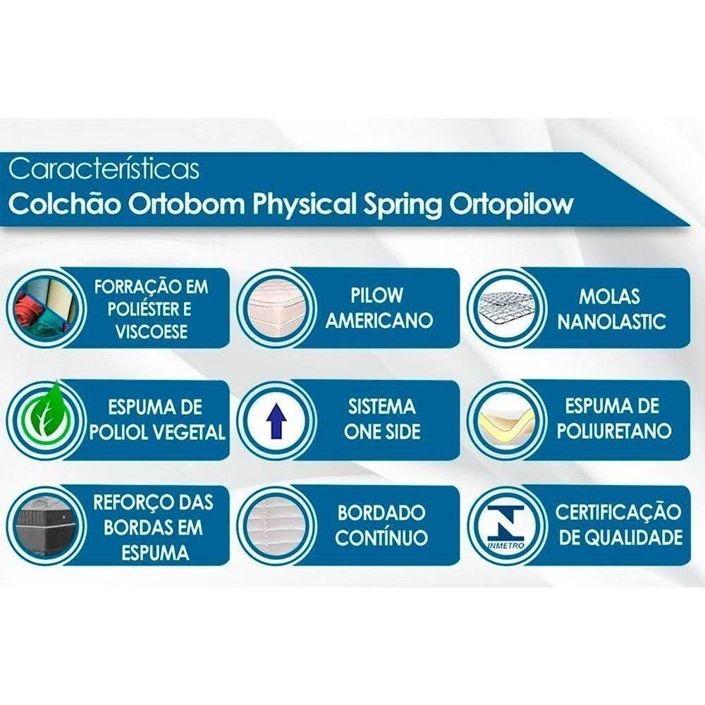 Cama Box Baú Colchão Molas Bonnel Ortobom Nanolastic Physical Springbase Courano Black(138x188) - 7