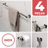 Porta Toalha Banheiro Inox 304 + Kit Acessórios Banheiro - 1