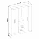 Ver imagem 3 de Guarda Roupa Capelinha 4 Portas NT6055 Freijó/Off White Notável Móveis