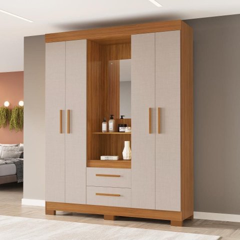 Guarda Roupa Capelinha 4 Portas NT6055 Freijó/Off White Notável Móveis