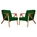 Ver imagem 1 de Conjunto 2 Poltronas Monalisa Com Braços de Madeira Veludo Verde - LM DECOR
