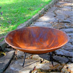 Lenheiro Lareira Braseiro Envelhecida Externa em Ferro 99cm - 2