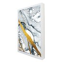 Ver imagem 2 de Quadro Decorativo Abstrato Mármore Delux em Moldura Caixa Tacolado Moldura Trad 1cm Madeira Escura C
