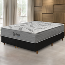 Ver imagem 1 de Cama Box Preta + Colchão King Size Córdoba Molas Ensacadas Duo Face 193x203x70cm - Macio