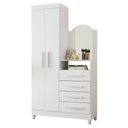 Ver imagem 1 de Cômoda New Capri 2 Portas e 4 Gavetas Quadriflex Branco com Espelho - Móveis Albatroz