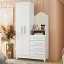 Ver imagem 2 de Cômoda New Capri 2 Portas e 4 Gavetas Quadriflex Branco com Espelho - Móveis Albatroz