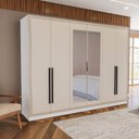 Ver imagem 1 de Guarda Roupa Casal 242,1cm 6 Portas com Espelho 240852 Valência Politorno Móveis