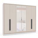 Ver imagem 4 de Guarda Roupa Casal 242,1cm 6 Portas com Espelho 240852 Valência Politorno Móveis