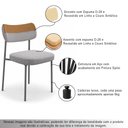 Ver imagem 3 de Kit 4 Cadeiras Sala de Jantar Lisa Pés Preto Linho/PU Cinza/Caramelo m² - Monari Design