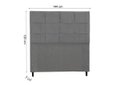 Ver imagem 2 de Cabeceira New Style Estofada Com Botão de Tecido para Cama Box Casal 144Cm Chumbo - JBE Móveis