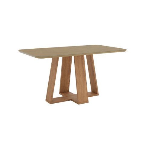 Mesa Jantar Lins 160 Canto Arredon Vidro Incolor Nature
