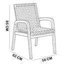 Ver imagem 5 de Kit 06 Cadeiras para Sala de Jantar Varanda Gourmet com Braço Trammare C07 Corda Preta - Lyam Decor