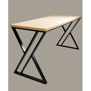 Mesa de Mdf com Pés em Metalon Formato X - Tamanho Regular - Dourado - Mobília Express