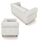 Ver mais imagens de Conjunto Sala de Estar 1 Sofá Living 200cm e 1 Poltrona Stanford Chesterfield Pés Madeira Couro Bran