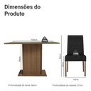 Ver imagem 3 de Conjunto Sala de Jantar Mesa Tampo de Vidro 4 Cadeiras Zion Madesa Rustic/oxford