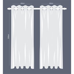 Cortina Linho de Gaze Off White 580x230cm para Varão Fastlar Cortina para Varão - 7