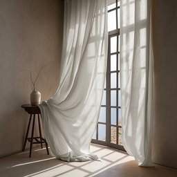 Cortina Linho de Gaze Off White 580x230cm para Varão Fastlar Cortina para Varão - 8