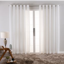 Cortina Linho de Gaze Off White 580x230cm para Varão Fastlar Cortina para Varão - 1
