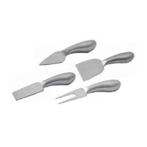 Jogo De Facas Queijo 4 Peças Aço Inox Fosco
