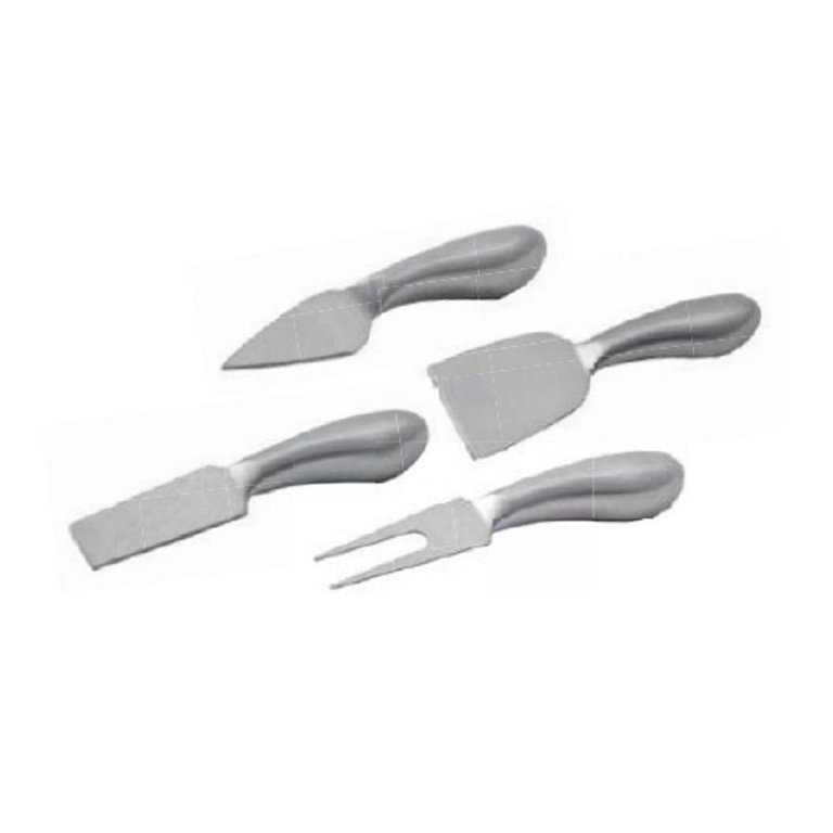Jogo De Facas Queijo 4 Peças Aço Inox Fosco